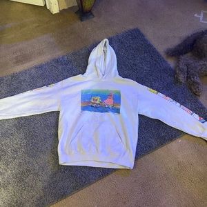 medium white SpongeBob hoodie